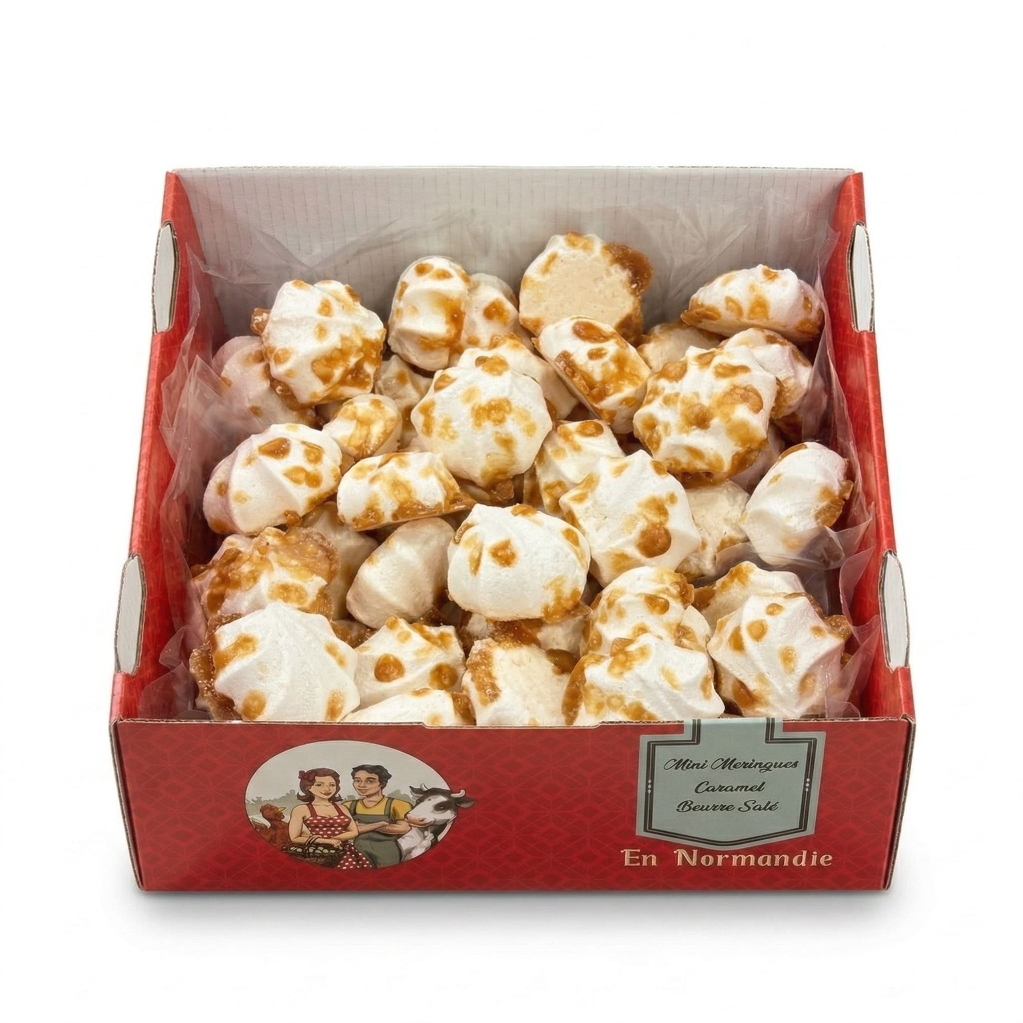 Minis Meringues Caramel Beurre Salé - Boîte de biscuits 160g
